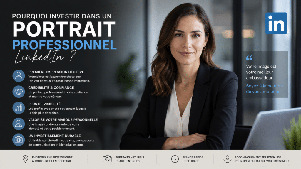 Photographie corporate et portrait LinkedIn professionnel réalisé par Bruno Martinez, photographe à Toulouse en Occitanie.